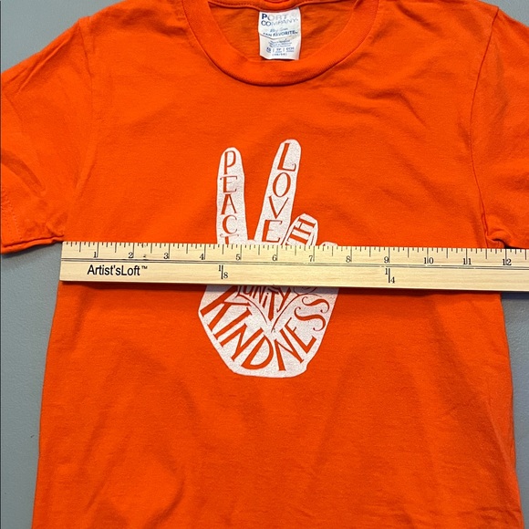 Orange Peace Sign Kids T-Shirt - Picture 3 of 5